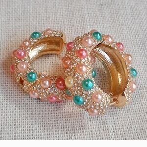 Rare Baublebar Rainbow Pearl Embellished Earrings